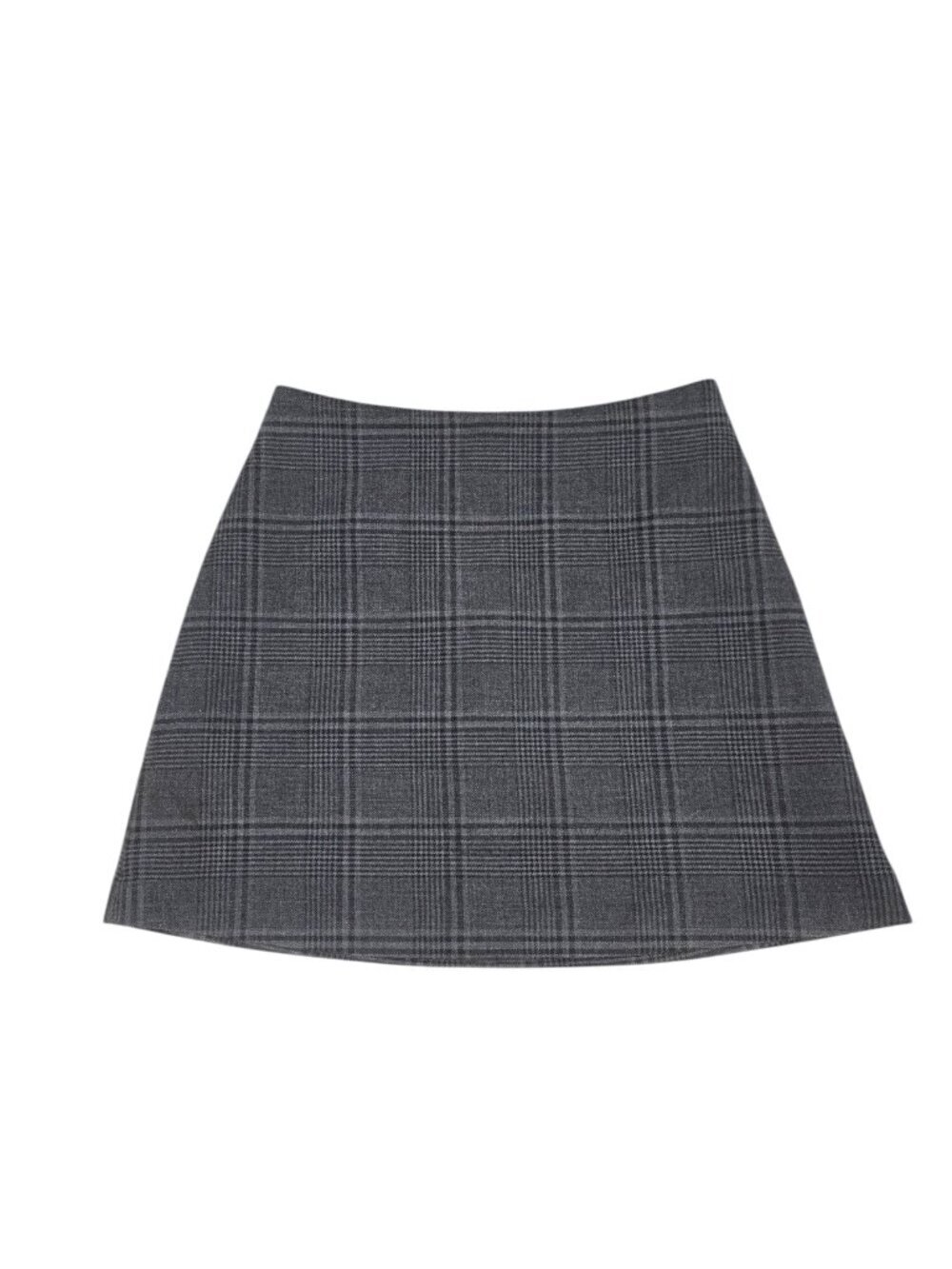 Aritzia Wilfred Classic Mini Skirt, Plaid Check Print, Grey, Black, Size 2
